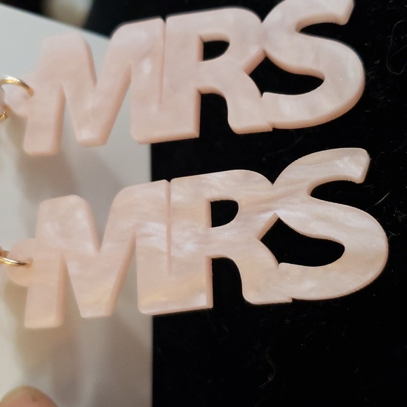 Celebrate Together™ Gold Tone Crystal Blush Resin Mrs. Drop Earrings - Picture 5 of 6